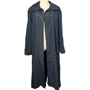 Vintage Saks‎ Fifth Avenue Drizzle Double Collar Long Black Coat Size XL